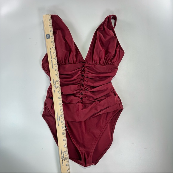 VENUS Deep Red One-Piece Swimsuit - Picture 7 of 9